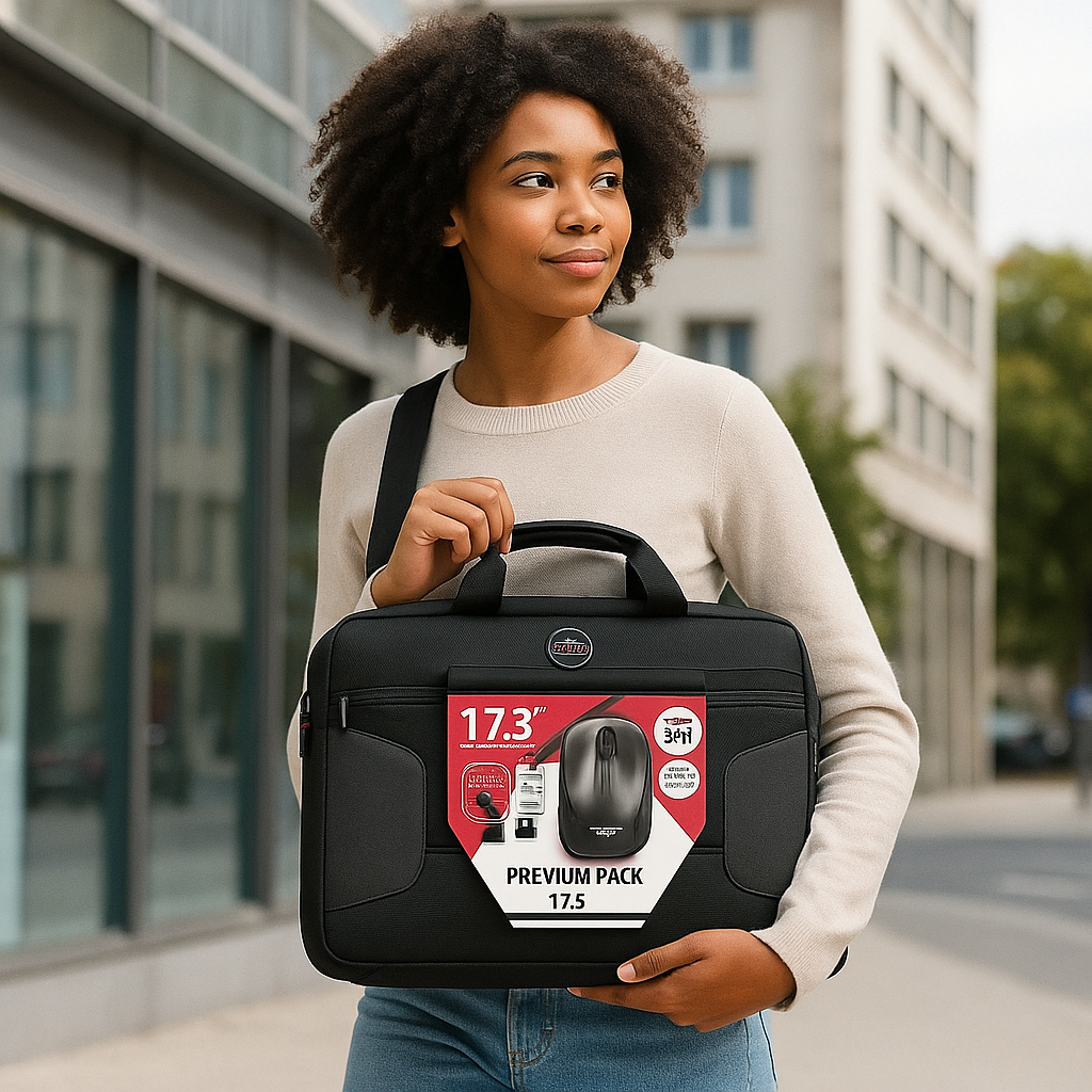 Port Premium Clamshell 15.6" Laptop Bag with USB Mouse – Complete Professional Bundle