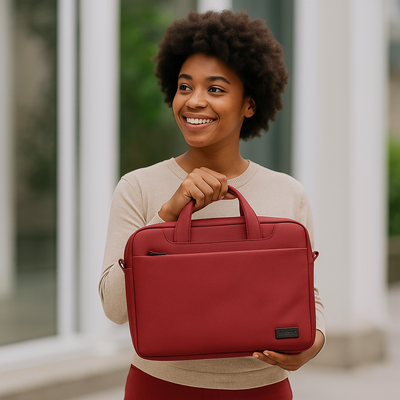 Port Zurich 13–14" Toploader – Lightweight Everyday Laptop Bag in Bold Red