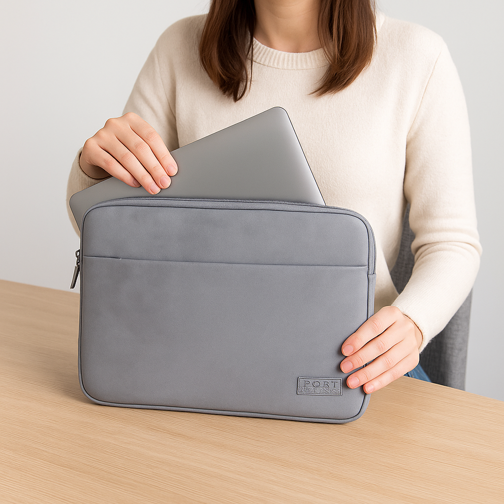 Port Milano 13" Sleeve – Elegant Protection in Sleek Silver