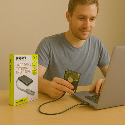 Port 2.5" SATA HDD Enclosure – Type-C Speed in a Sleek, Tool-Free Design