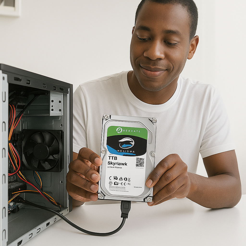 Seagate 1TB 3.5" SkyHawk Surveillance HDD – Built for 24/7 Performance and Video Reliability