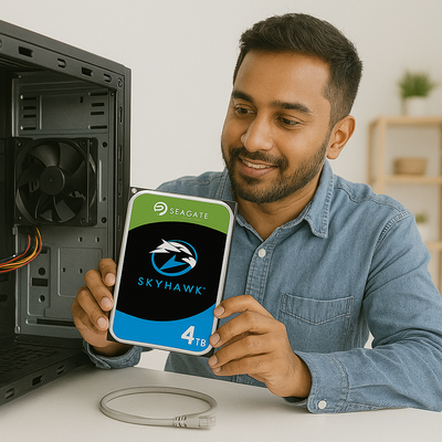 Seagate 4TB 3.5" SkyHawk Surveillance HDD – Engineered for 24/7 Security Systems