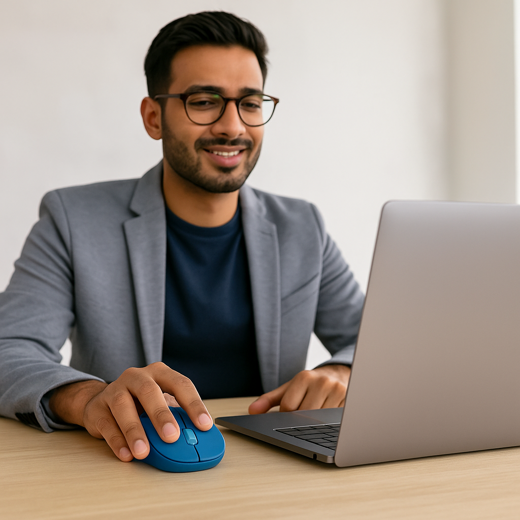 Port Wireless Mouse – Elegant Functionality in a Deep Saphir Blue Finish