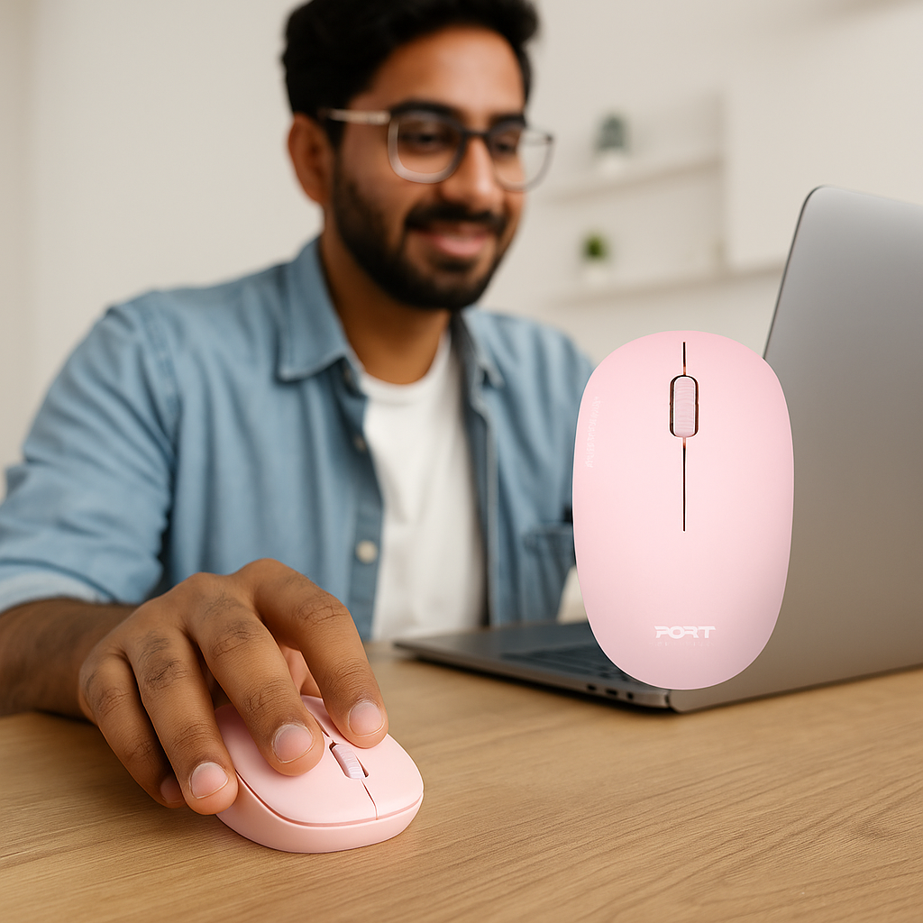Port Wireless Mouse – Soft Blush Style with Everyday Wireless Performance