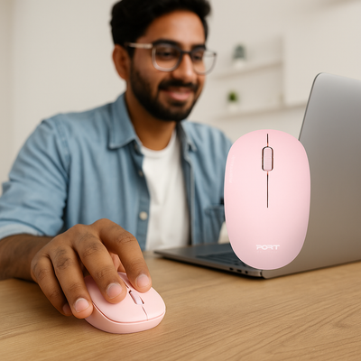 Port Wireless Mouse – Soft Blush Style with Everyday Wireless Performance