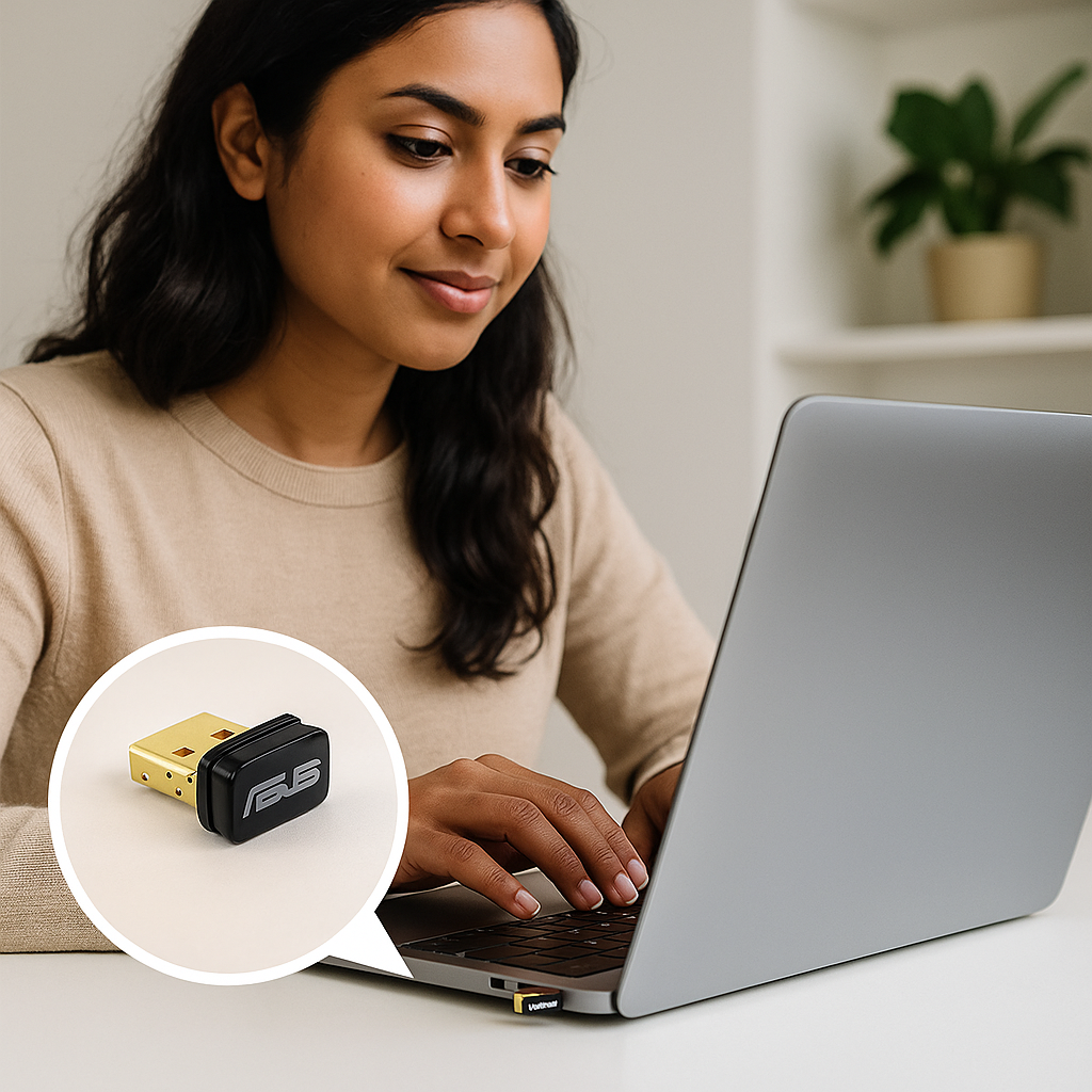 ASUS Bluetooth 5.0 USB Adapter – Fast, Stable Wireless for PCs and Laptops